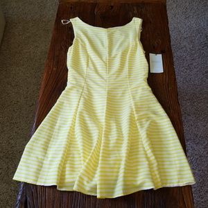 Zara yellow white striped summer dress